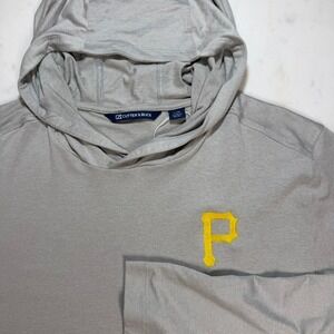 Cutter & Buck Pittsburgh Pirates Mens Large Gray Long Sleeve Hoodie Shirt MLB